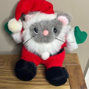 Vintage JC Penney Santa Mouse Plush 7” Stuffed Animal